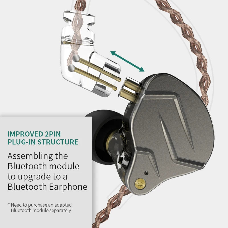 Audífonos KZ ZSN Pro Metal – In-Ear Híbridos 1BA+1DD con Cable
