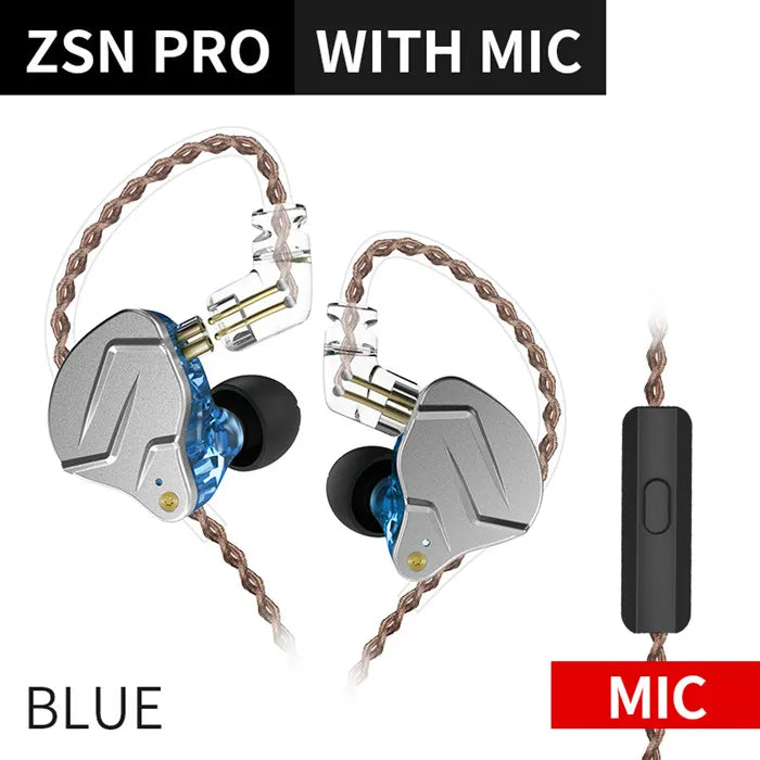 Audífonos KZ ZSN Pro Metal – In-Ear Híbridos 1BA+1DD con Cable