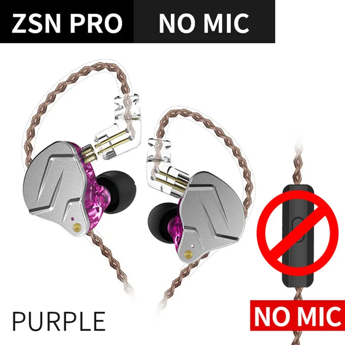 Audífonos KZ ZSN Pro Metal – In-Ear Híbridos 1BA+1DD con Cable