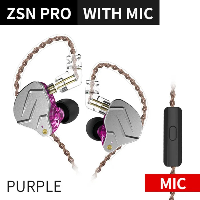 Audífonos KZ ZSN Pro Metal – In-Ear Híbridos 1BA+1DD con Cable