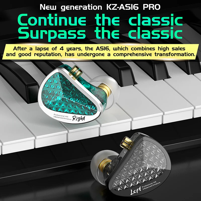 Audífonos KZ AS16 Pro – In-Ear de 16 Drivers con Cable