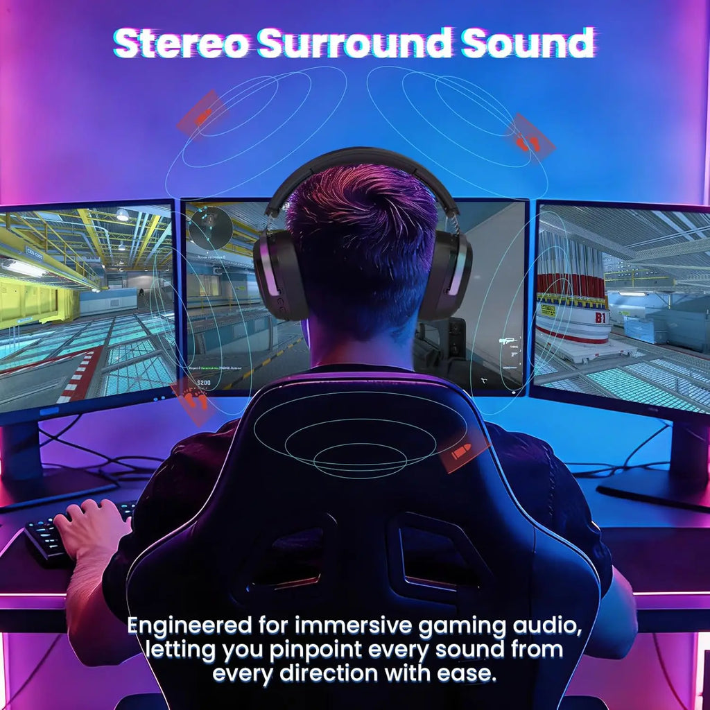 Audífonos Gamer Attack Shark G800 – Inalámbricos RGB con Sonido 7.1 y Drivers 50mm