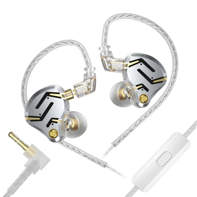 Audífonos KZ ZS12 Pro 2 – In-Ear Híbridos 1DD+5BA con Cable Desmontable