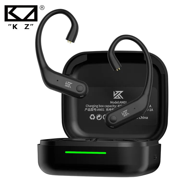 Audífonos Inalámbricos KZ AN01 – Bluetooth 5.4, Gancho de Oreja y Estuche de Carga