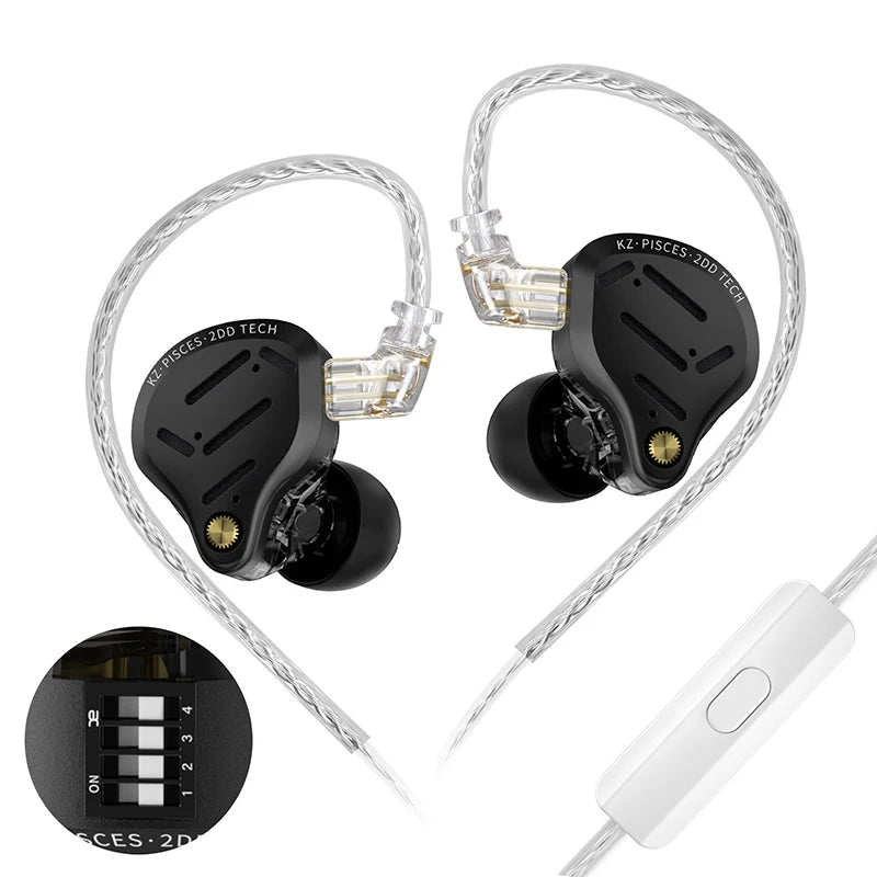 Audífonos KZ Pisces – In-Ear Doble Driver con Cable 3,5 mm o Tipo C