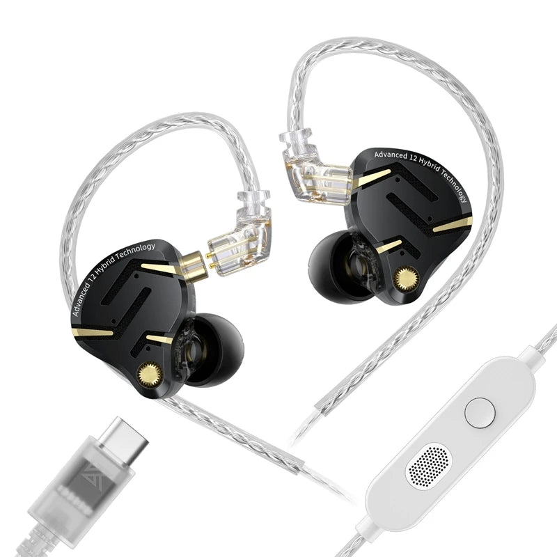 Audífonos KZ ZS12 Pro 2 – In-Ear Híbridos 1DD+5BA con Cable Desmontable