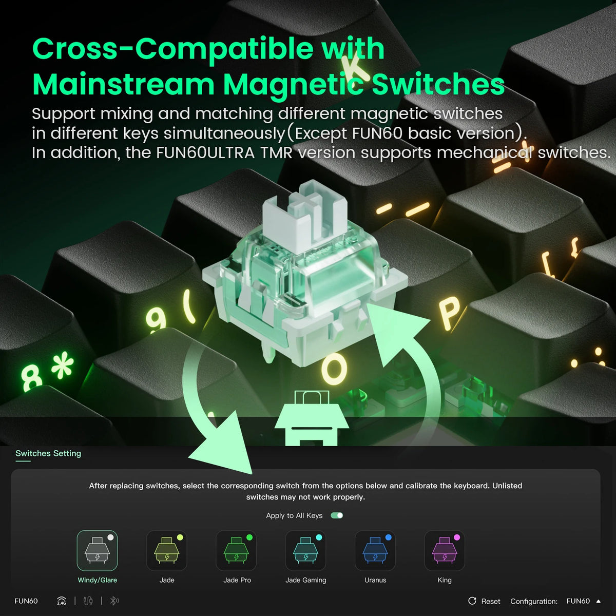 Teclado Magnético Akko MonsGeek FUN60 Pro – 60% Rapid Trigger 8K