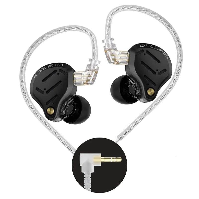 Audífonos KZ Pisces – In-Ear Doble Driver con Cable 3,5 mm o Tipo C