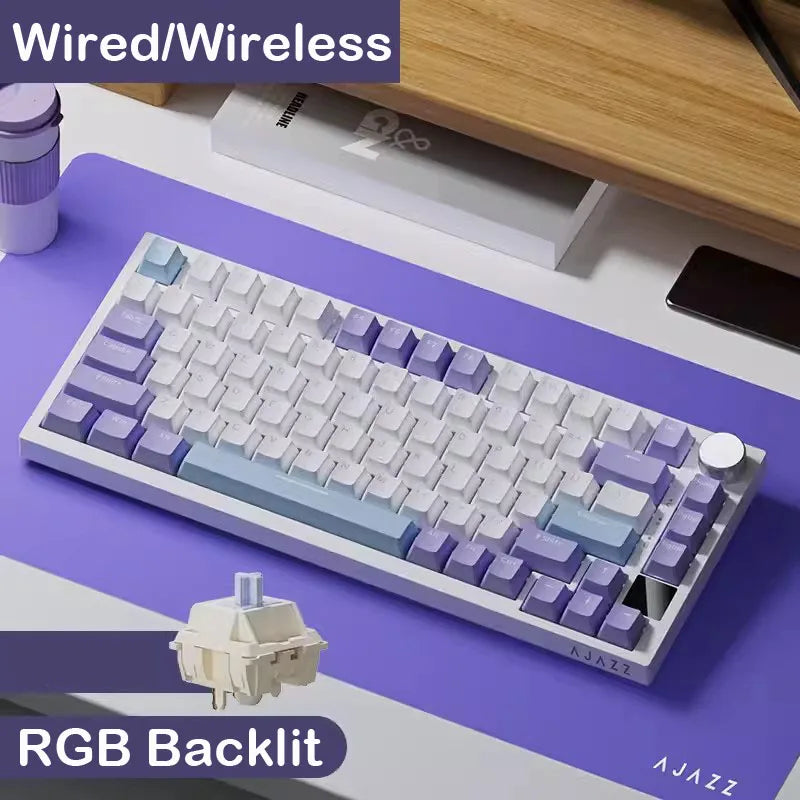 Teclado Mecánico AJAZZ AK820 – 75% Inalámbrico Triple Modo RGB