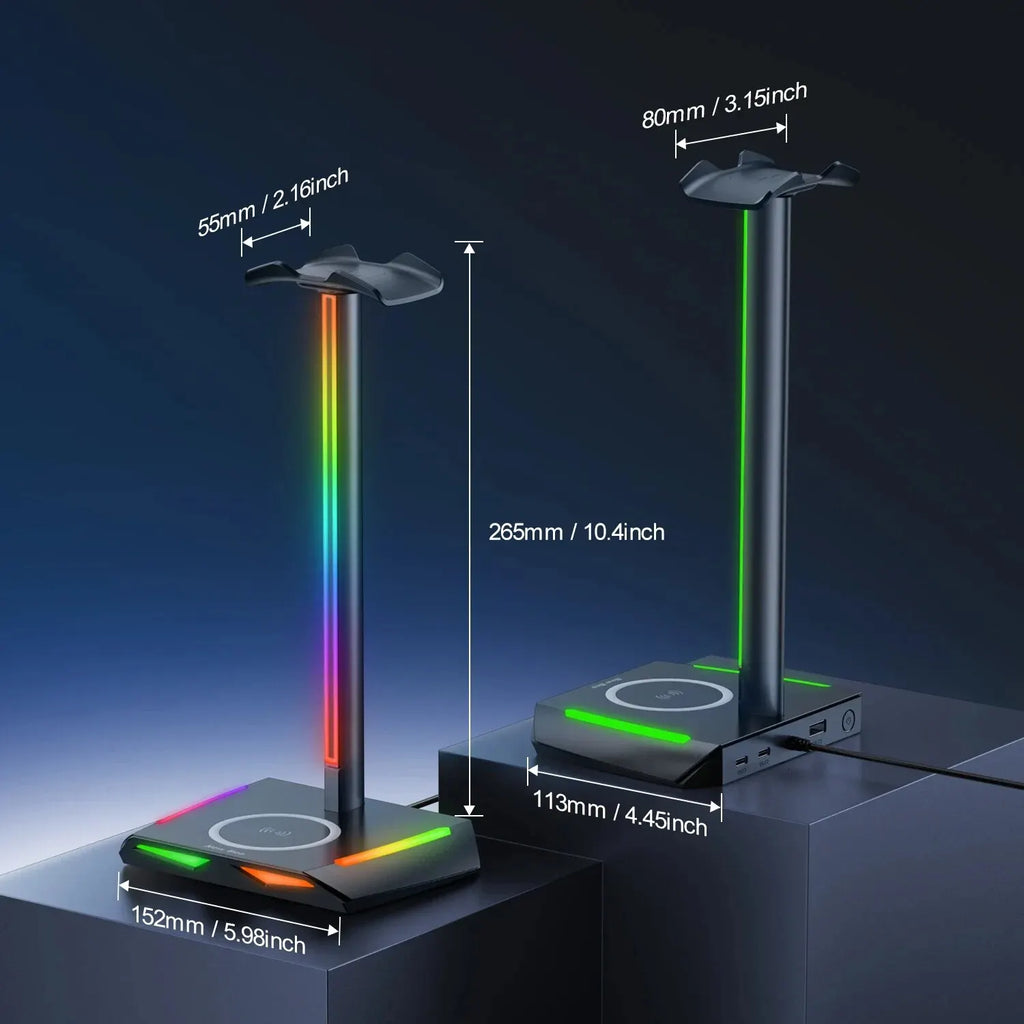 Soporte para Audífonos New Bee Z12 – RGB con Cargador Inalámbrico