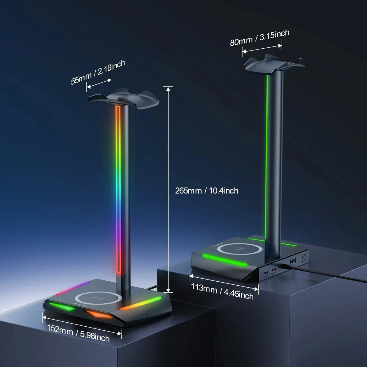 Soporte para Audífonos New Bee Z12 – RGB con Cargador Inalámbrico