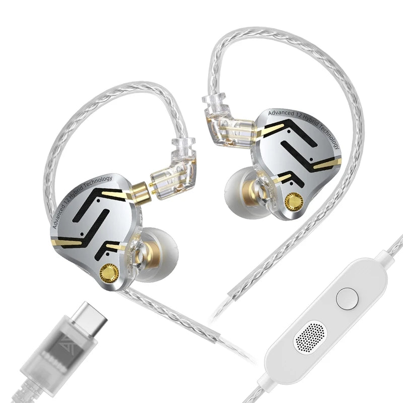 Audífonos KZ ZS12 Pro 2 – In-Ear Híbridos 1DD+5BA con Cable Desmontable