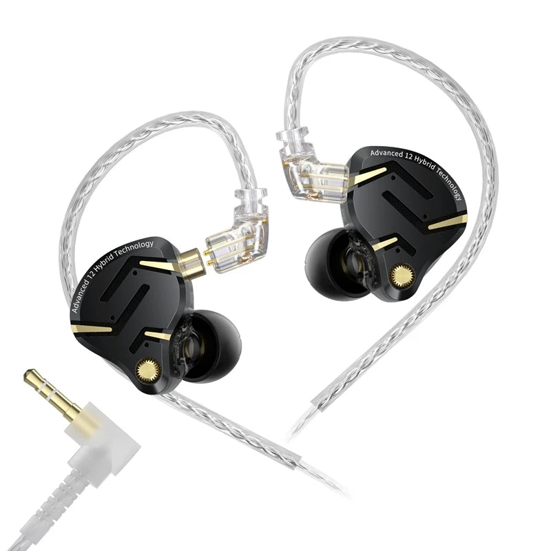 Audífonos KZ ZS12 Pro 2 – In-Ear Híbridos 1DD+5BA con Cable Desmontable