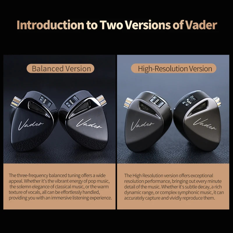Audífonos KZ Vader – In-Ear con Sonido Ajustable y Cable