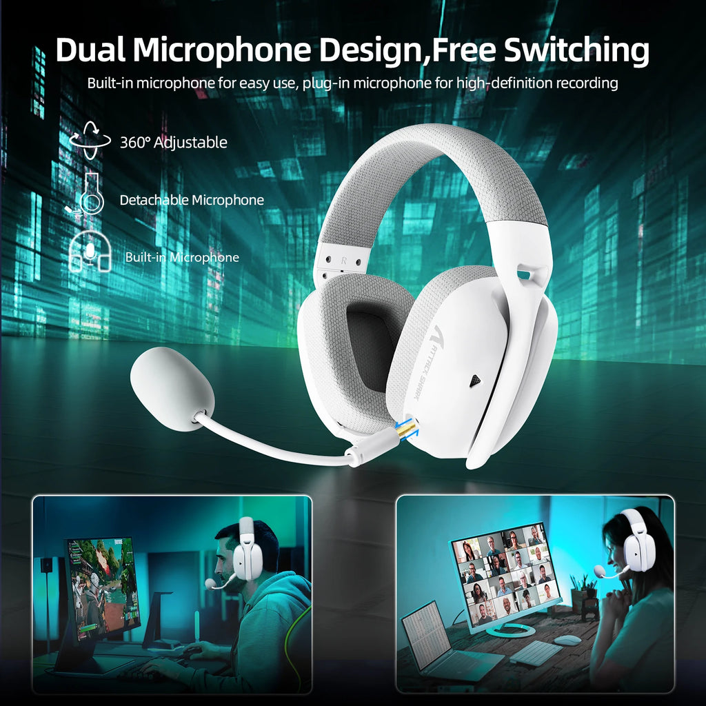 Audífonos Gamer Attack Shark L80 Pro – Bluetooth 5.3, 2.4GHz y Cable 3.5mm