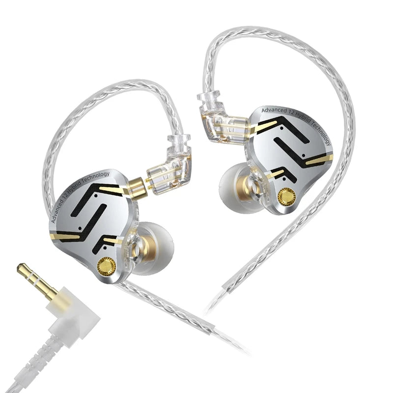 Audífonos KZ ZS12 Pro 2 – In-Ear Híbridos 1DD+5BA con Cable Desmontable