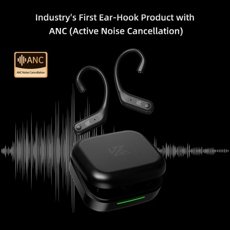 Audífonos Inalámbricos KZ AN01 – Bluetooth 5.4, Gancho de Oreja y Estuche de Carga